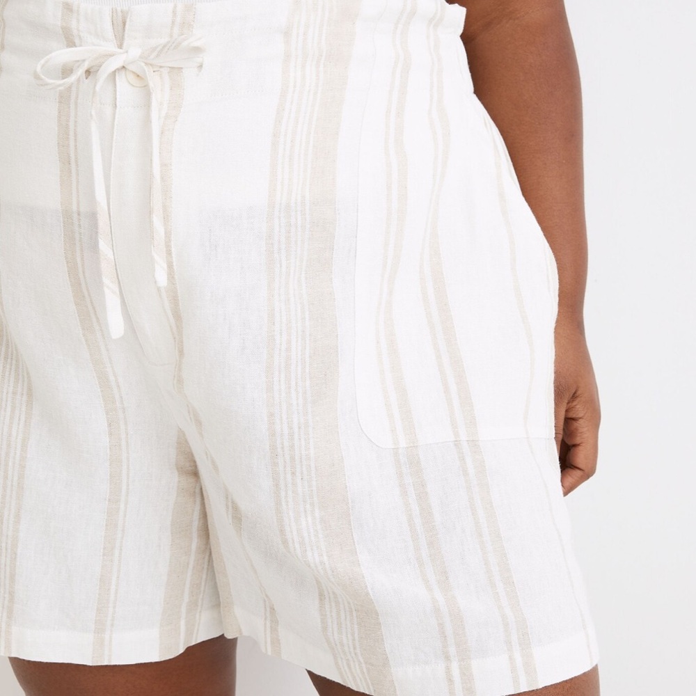 Madewell Plus Linen-Blend Paper-bag Waist Shorts - Picture 4 of 11